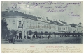 Békéscsaba, Szent István tér 1899 - Békés-Csaba, hintó, Fiume Hotel és kávéház, régi városháza, Sas Gyógyszertár (épült: 1891-ben), Vidovszky-ház, városi bérház (aa19)